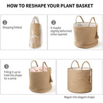 Decorative Rope Basket Wooden Bead Decoration with Handles