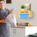 Bamboo Trash Bag Dispenser Wall Mounted