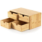 Mini Bamboo Desk Drawer Tabletop Storage Organization Box for Office