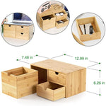 Mini Bamboo Desk Drawer Tabletop Storage Organization Box for Office