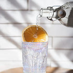 Vintage Glassware Sets Rainbow Embossed Romantic Water Glass Tumbler