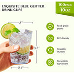 10 Oz Heavy Duty Purple Glitter Plastic Cups Disposable Cups For Wedding Thanksgiving Christmas Halloween Party