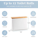 Bamboo Toilet Paper Holder Basket for Bathroom
