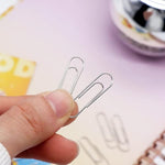 100pcs 28mm Paper Clips With Dispenser