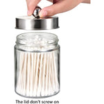 4 Pack Apothecary Jars Bathroom Vanity Storage Organizer Set