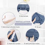 Self Stick Tie Up Shades Tricia Door Window - W 26 x L 69 inches