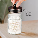 4 Pack Apothecary Jars Bathroom Vanity Storage Organizer Set