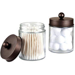 4 Pack Apothecary Jars Bathroom Vanity Storage Organizer Set