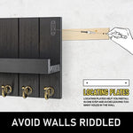 Elegant 5 Sturdy Key Hooks with Wooden Floating Shelf for Exclusive Designer Vintage Decor