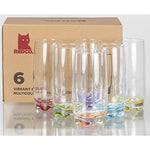 Vibrant Splash Water Beverage Highball Glasses 13 25 Ounce Set Of 6