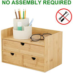 Mini Bamboo Desk Drawer Tabletop Storage Organization Box for Office