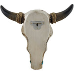 Turquoise Accent Southwestern Country Bull Cow Skull Hanging Wall Decor