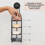 Wall Mounted Shower Organizer with Strong Suction & Soap Bar Holder
