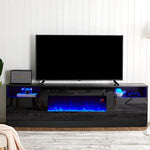 Electric Fireplace Large Modern Wood Texture With Media Entertainment Center