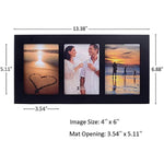 Opening Collage Picture Frame Black Wood Photo Frames for Tabletop Stand and Wall Mounting