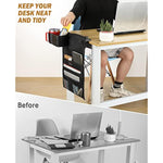 Anti-Spill Tableside Cup Holder with Hanging Organizer for Home & Office