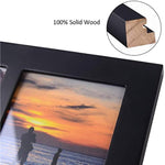 Opening Collage Picture Frame Black Wood Photo Frames for Tabletop Stand and Wall Mounting