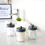 4 Pack Apothecary Jars Bathroom Vanity Storage Organizer Set