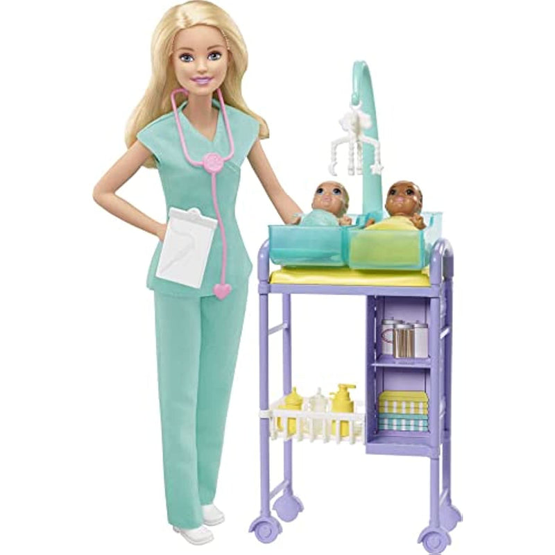 Baby Doctor Theme With Blonde Fashion Doll 2 Baby Dolls Furniture Accessories