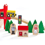 74 Pcs Wooden Train Set With Battery Operated Train Wooden Tracks