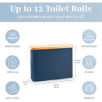 Bamboo Toilet Paper Holder Basket for Bathroom