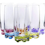 Vibrant Splash Water Beverage Highball Glasses 13 25 Ounce Set Of 6