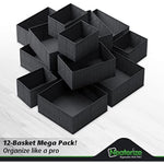 Set Of 12 Closet Organizer and Storage Divider Baskets For Clothes
