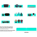 Floating Hanging Shelves with Cable Clips for Bedroom & Gaming Room - Set Of 2