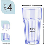 13Oz Plastic Drinking Glasses Tumblers Cups Glassware