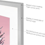 16x16 inch Tempered Glass Square Picture Frame Wall Hook Included