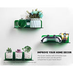 Floating Hanging Shelves with Cable Clips for Bedroom & Gaming Room - Set Of 2