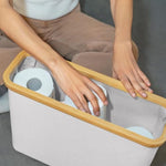 Bamboo Toilet Paper Holder Basket for Bathroom