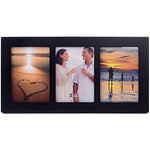 Opening Collage Picture Frame Black Wood Photo Frames for Tabletop Stand and Wall Mounting
