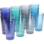 Cafe 20 Ounce Plastic Restaurant Style Lightweight Stackable Beverage Tumblers