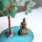 Buddha Statue with Healing Crystal Tree, Tree of Life for Positive Energy