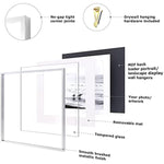 16x16 inch Tempered Glass Square Picture Frame Wall Hook Included