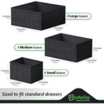 Set Of 12 Closet Organizer and Storage Divider Baskets For Clothes