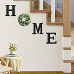 Wood Home Letters for Wall Art with Artificial Eucalyptus