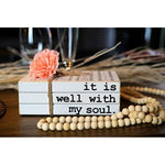 Farmhouse Rustic Wood Decorative Books Stack for Home Coffee Table Living Room