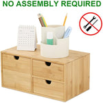 Mini Bamboo Desk Drawer Tabletop Storage Organization Box for Office