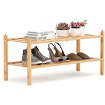Bamboo Stackable Shoe Shelf Storage Organizer
