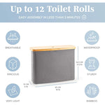 Bamboo Toilet Paper Holder Basket for Bathroom