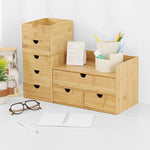 Mini Bamboo Desk Drawer Tabletop Storage Organization Box for Office
