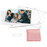 Minimalist Picture Frame Acrylic Glass Photo Frame with Magnetic Desktop Display Horizontally or Vertically