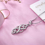 Sterling Silver Good Luck Polished Celtic Knot Cross Pendant Necklace