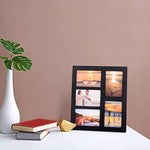 Opening Collage Picture Frame Black Wood Photo Frames for Tabletop Stand and Wall Mounting