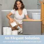 Bamboo Toilet Paper Holder Basket for Bathroom