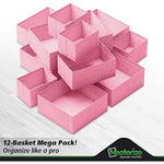 Set Of 12 Closet Organizer and Storage Divider Baskets For Clothes