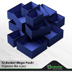 Set Of 12 Closet Organizer and Storage Divider Baskets For Clothes