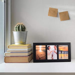 Opening Collage Picture Frame Black Wood Photo Frames for Tabletop Stand and Wall Mounting